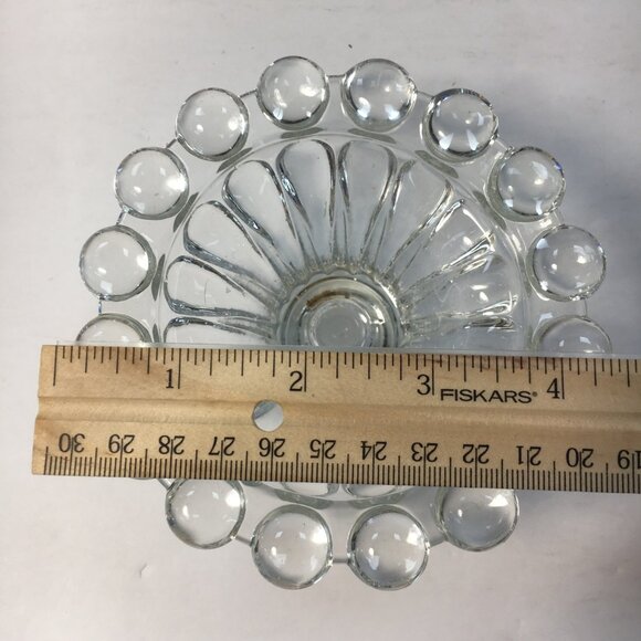 Anchor Hocking 50s Berwick Boopie Set 2 Glass Candle Holder Bubble Edge Vintage - Picture 4 of 6